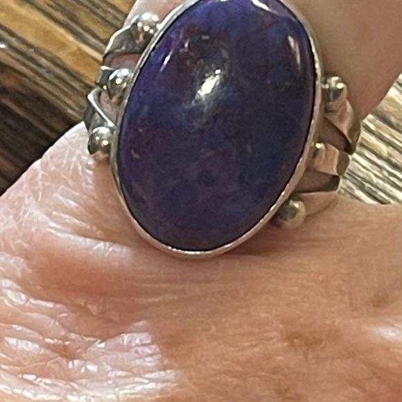 Sterling silver RB 925 Running Bear Southwestern Native American Sugalite ring - Picture 11 of 11